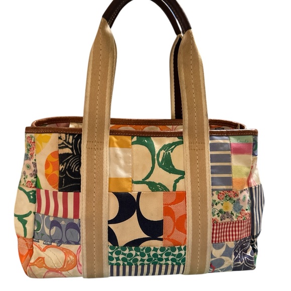 Coach Artistic Brown and Tan Tote Bag - Picture 7 of 16